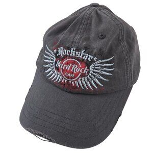 Vintage Hard Rock Cafe Rockstar Distressed Gray Baseball Cap Hat Washington D.C.